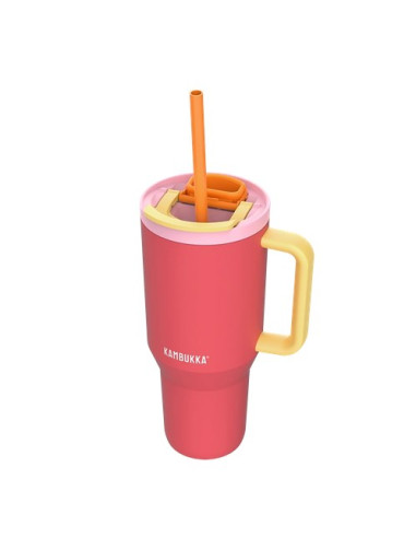 Kubek Termiczny Z Teleskopową Słomką Kambukka Rio Tumbler 950Ml Pink Papaya
