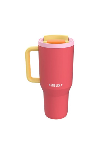 Kubek Termiczny Z Teleskopową Słomką Kambukka Rio Tumbler 950Ml Pink Papaya