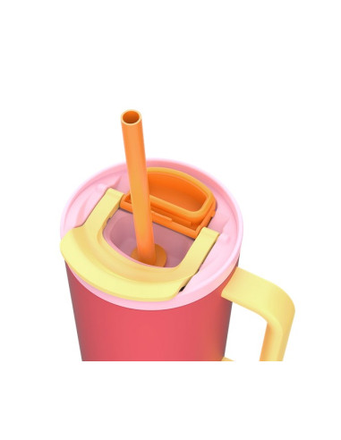 Kubek Termiczny Z Teleskopową Słomką Kambukka Rio Tumbler 950Ml Pink Papaya