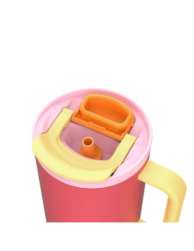 Kubek Termiczny Z Teleskopową Słomką Kambukka Rio Tumbler 950Ml Pink Papaya