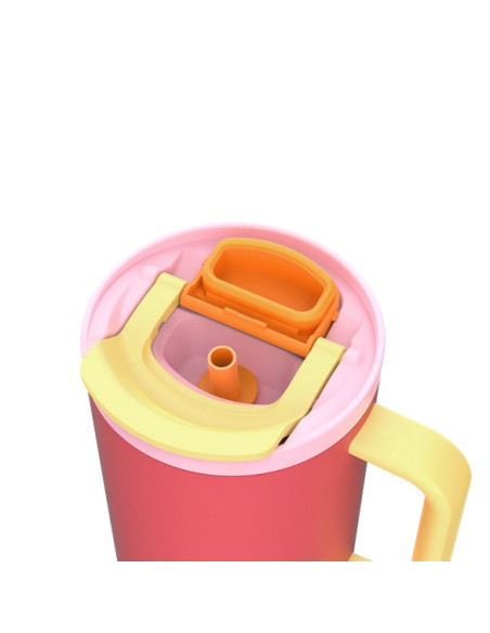 Kubek Termiczny Z Teleskopową Słomką Kambukka Rio Tumbler 950Ml Pink Papaya