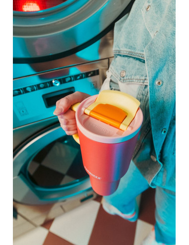 Kubek Termiczny Z Teleskopową Słomką Kambukka Rio Tumbler 950Ml Pink Papaya
