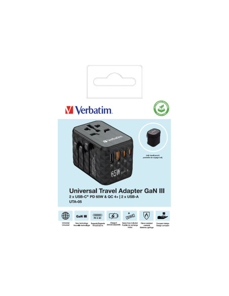 Gan Iii Uni.tr.charg Uta-05 65W/2Xusb-C Qc 4+ /2 Xusb-A