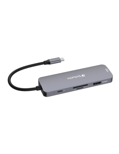 Verbatim Cmh-08 Usb Type-C 5000 Mbit/S Srebrny
