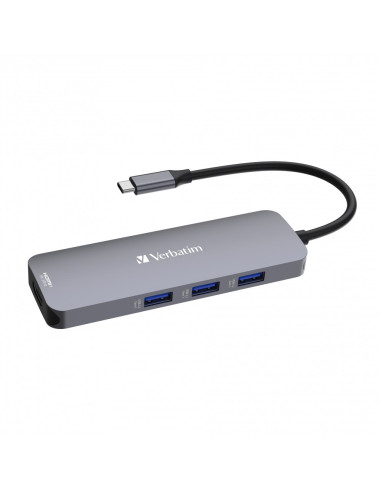 Verbatim Cmh-08 Usb Type-C 5000 Mbit/S Srebrny