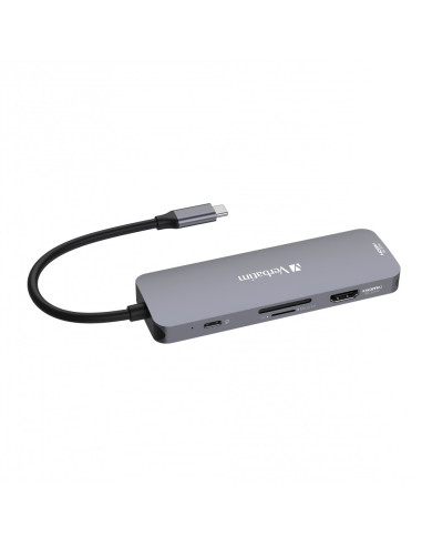 Verbatim Cmh-08 Usb Type-C 5000 Mbit/S Srebrny