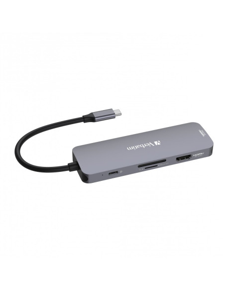 Verbatim Cmh-08 Usb Type-C 5000 Mbit/S Srebrny
