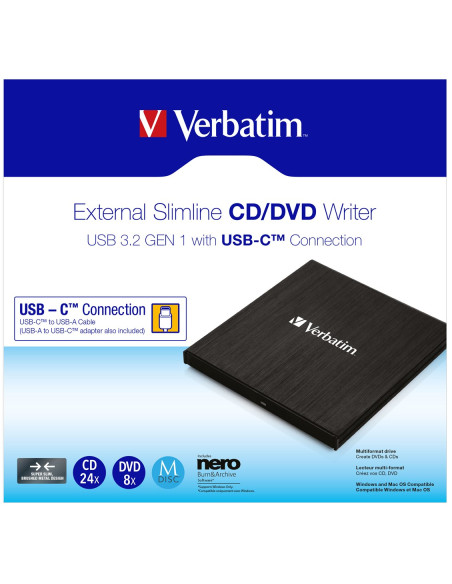 Zewnętrzny Napęd Cd/Dvd Verbatim External Slimline