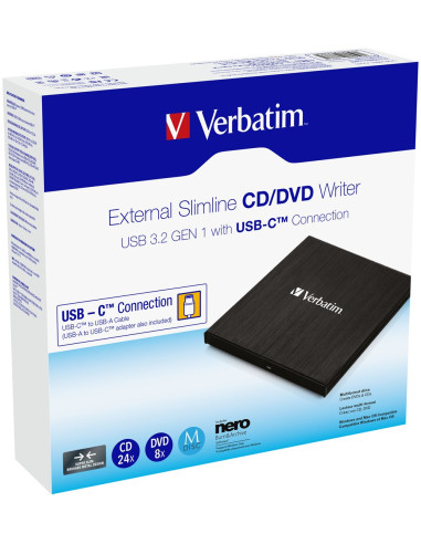 Zewnętrzny Napęd Cd/Dvd Verbatim External Slimline