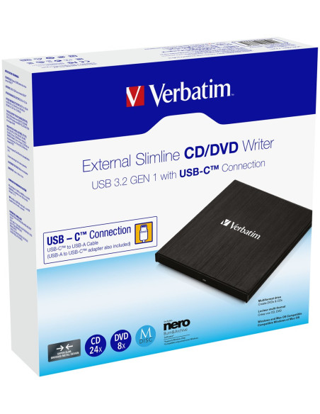 Zewnętrzny Napęd Cd/Dvd Verbatim External Slimline