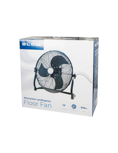 Blow Wentylator Podłogowy 18"/45Cm 200W Cyrkulator Czarny