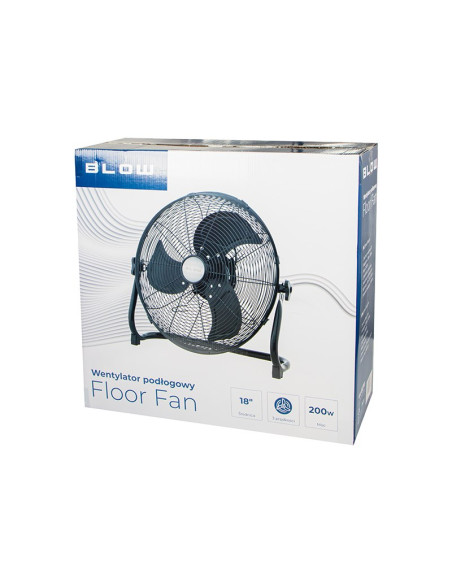 Blow Wentylator Podłogowy 18"/45Cm 200W Cyrkulator Czarny
