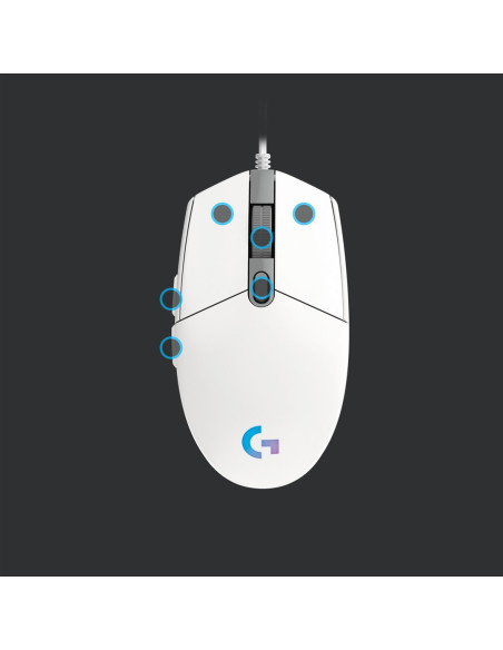 Mysz Gamingowa Logitech G203 Lightsync White (Repack) 2Y