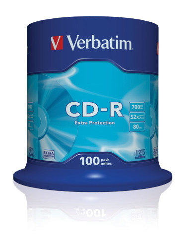Płyta Cd Verbatim 43411 (700Mb  52X  100Szt.  Cake)