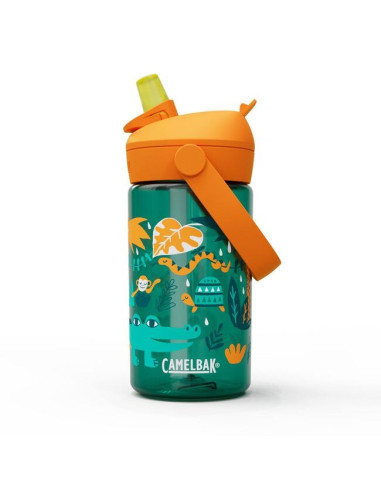 Camelbak Thrive Flip Straw Kids Codzienne Użytkowanie 400 Ml Tritan Zielony, Wielobarwny, Pomarańczowy, Przezroczysty