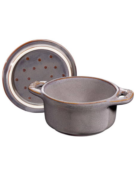 Mini Cocotte Okrągły Staub 40511-998-0 - Antyczny Szary 200 Ml