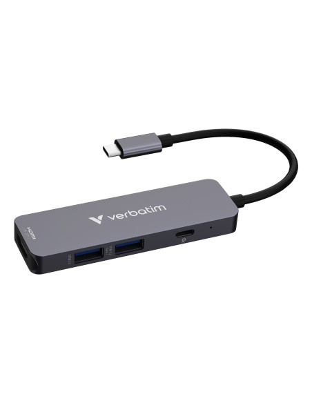 Verbatim 32155 Huby I Koncentratory Usb 3.2 Gen 1 (3.1 Gen 1) Type-C 5000 Mbit/S Szary