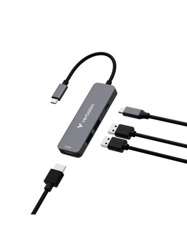 Verbatim 32155 Huby I Koncentratory Usb 3.2 Gen 1 (3.1 Gen 1) Type-C 5000 Mbit/S Szary