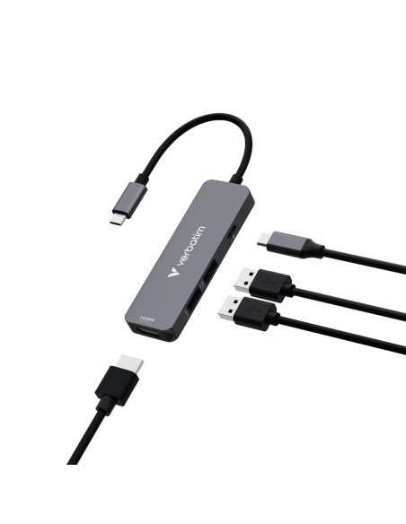 Verbatim 32155 Huby I Koncentratory Usb 3.2 Gen 1 (3.1 Gen 1) Type-C 5000 Mbit/S Szary