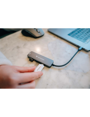 Verbatim 32155 Huby I Koncentratory Usb 3.2 Gen 1 (3.1 Gen 1) Type-C 5000 Mbit/S Szary