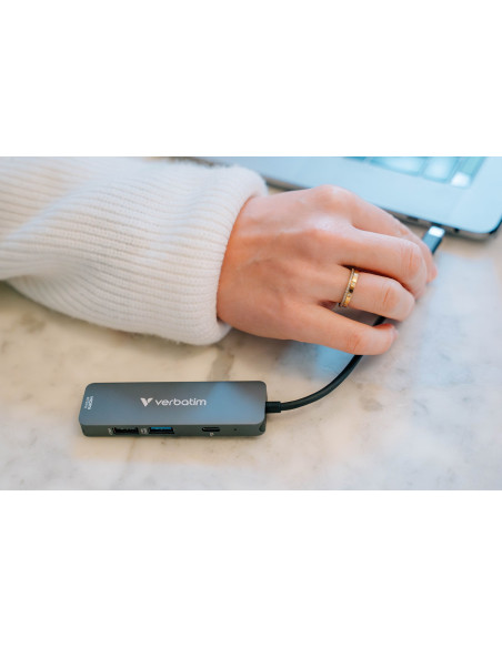 Verbatim 32155 Huby I Koncentratory Usb 3.2 Gen 1 (3.1 Gen 1) Type-C 5000 Mbit/S Szary