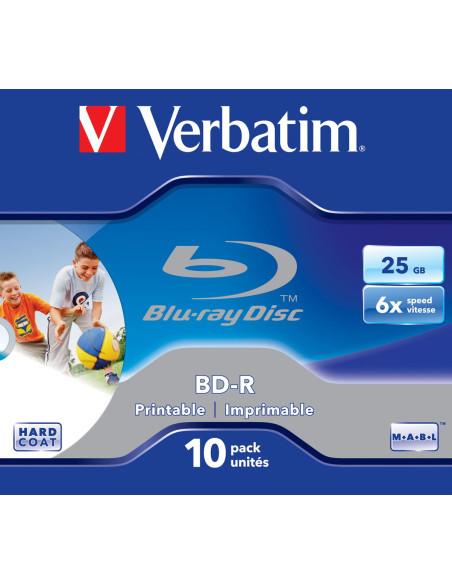 Verbatim Bd-R Sl 25Gb 6X Printable 10 Pack Jewel Case 10 Szt.