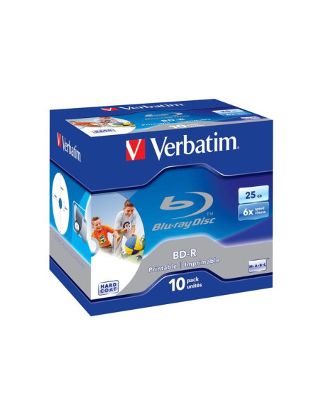 Verbatim Bd-R Sl 25Gb 6X Printable 10 Pack Jewel Case 10 Szt.
