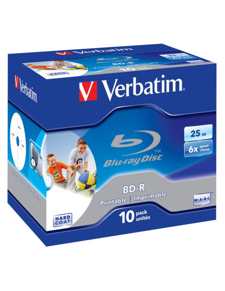 Verbatim Bd-R Sl 25Gb 6X Printable 10 Pack Jewel Case 10 Szt.