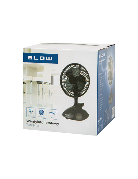 Blow Wentylator Biurkowy 6"/15Cm Klips 25W 2W1 Czarny