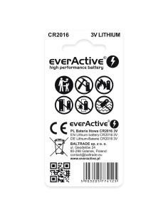 Everactive Baterie Litowe Mini Cr2016 Blister 2 Szt. Cr20162Bl 2