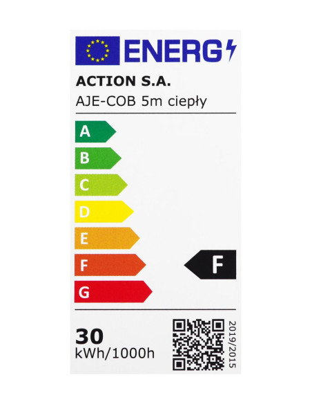 Taśma Led Cob 5M Barwa Ciepła Ip20