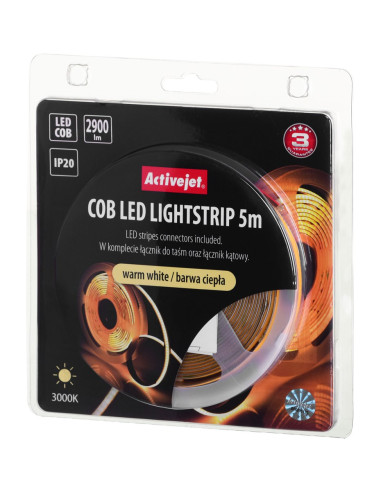 Taśma Led Cob 5M Barwa Ciepła Ip20