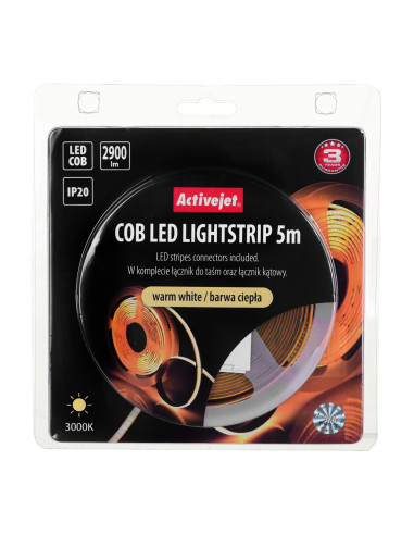 Taśma Led Cob 5M Barwa Ciepła Ip20
