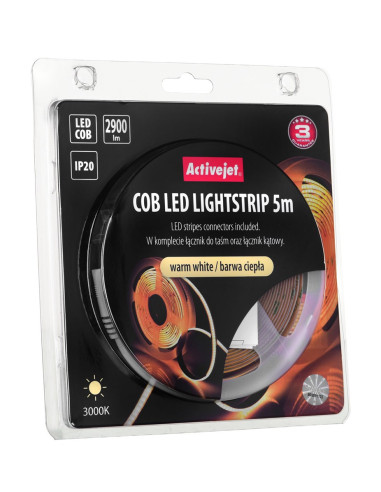 Taśma Led Cob 5M Barwa Ciepła Ip20