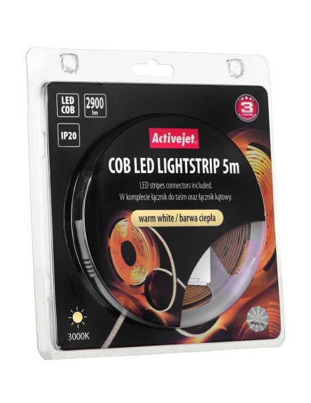 Taśma Led Cob 5M Barwa Ciepła Ip20