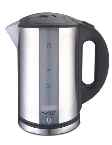 Adler Ad 1216 Czajnik Elektryczny 1,7 L Czarny, Srebrny 2200 W