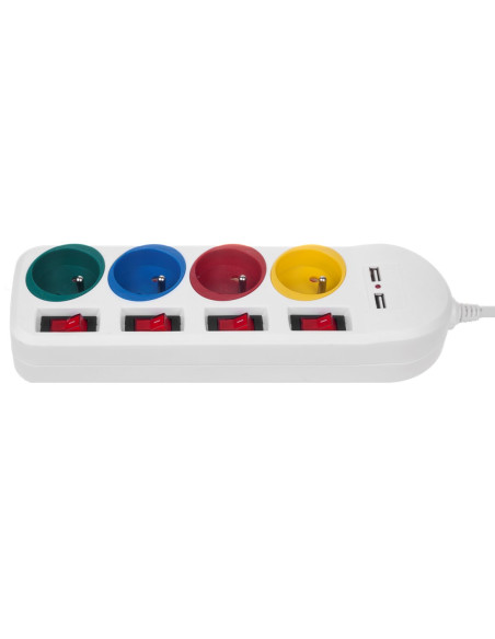 Maclean Listwa Zasilająca 4 Gniazda 2Xusb Mce229W