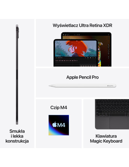 Apple Ipad Pro 5G Apple M Td-Lte & Fdd-Lte 512 Gb 33 Cm (13") 8 Gb Wi-Fi 6E (802.11Ax) Ipados 17 Czarny