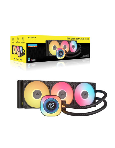 Corsair Icue Link Titan 360 Rx Lcd Procesor Chłodnica Powietrza 12 Cm Czarny 1 Szt.