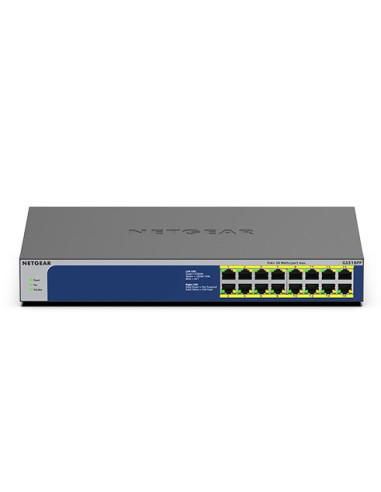 Netgear Gs516Pp Nie Zarządzany Gigabit Ethernet (10/100/1000) Obsługa Poe Niebieski, Szary
