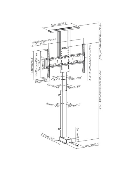 Maclean Uchwyt Elektryczny Wysuwany Do Tv, Tuya, 37''-80'', Vesa 600X400, Max 60Kg Mc-866T