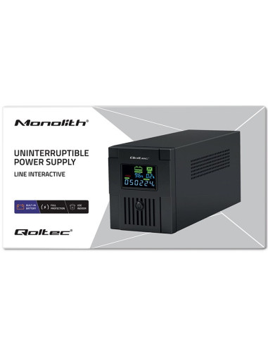 Qoltec Zasilacz Awaryjny Ups Line Interactive | Monolith | 1500Va | 900W | Lcd | Usb