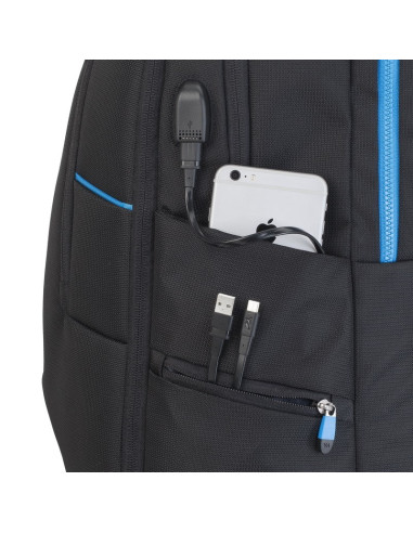 Rivacase 7860 Torba Na Notebooka 43,9 Cm (17.3") Plecak Czarny, Niebieski