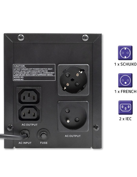 Qoltec Zasilacz Awaryjny Ups Line Interactive Monolith | 1200Va | 720W