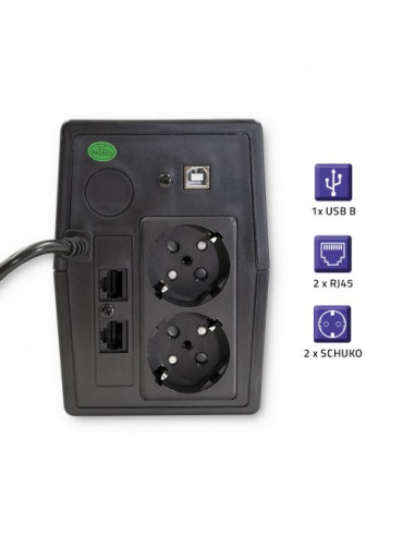 Qoltec Zasilacz Awaryjny Ups 650Va | 360W | Lcd | Usb | Rj45
