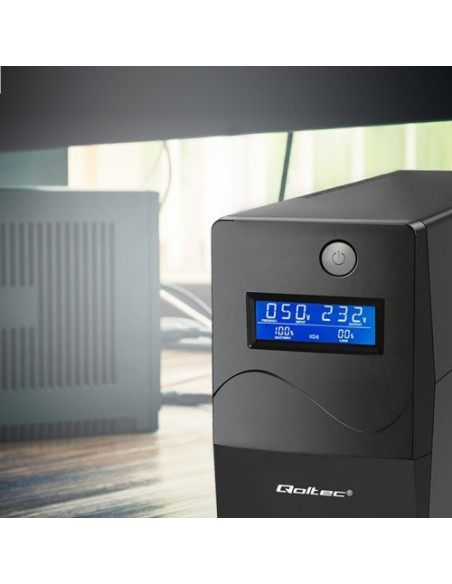Qoltec Zasilacz Awaryjny Ups 650Va | 360W | Lcd | Usb | Rj45