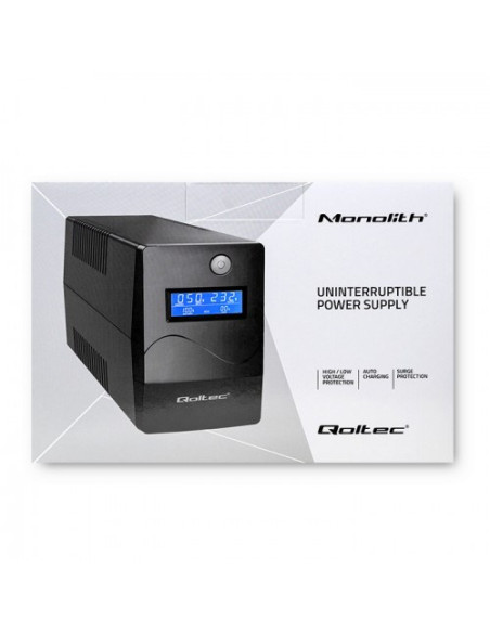 Qoltec Zasilacz Awaryjny Ups 650Va | 360W | Lcd | Usb | Rj45