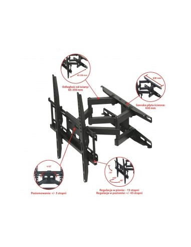 Uchwyt Ścienny Do Telewizora Art Ux150 (Obrotowy, Ścienne, Uchylny - 60"  Max. 45Kg)