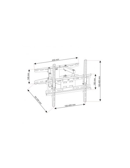 Uchwyt Ścienny Do Telewizora Art Ux150 (Obrotowy, Ścienne, Uchylny - 60"  Max. 45Kg)