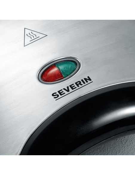 Severin Sandwich-Toster, Stal, Płyty Z Powłoką Antyadhezyjną, Łatwe Czyszczenie, Gumowe Nóżki, Moc 600W Sa2969